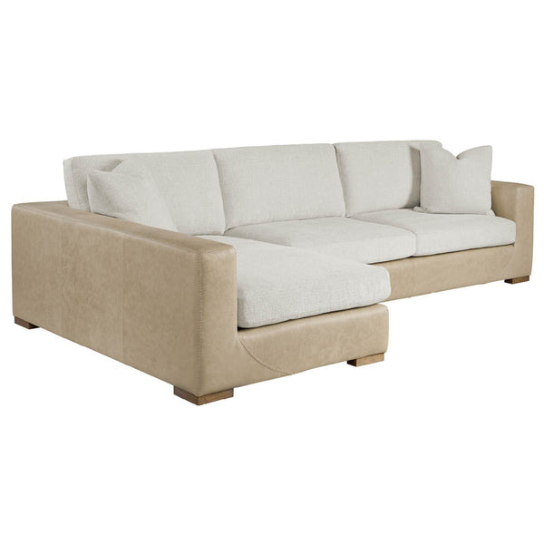 Home Fashion Shelborne Leather 2 Piece Sectional Nehir Sand/Bellini Opal