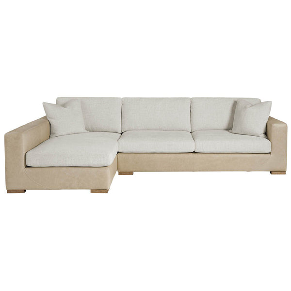 home fashion Shelborne Leather 2 Piece Sectional Nehir Sand/Bellini Opal