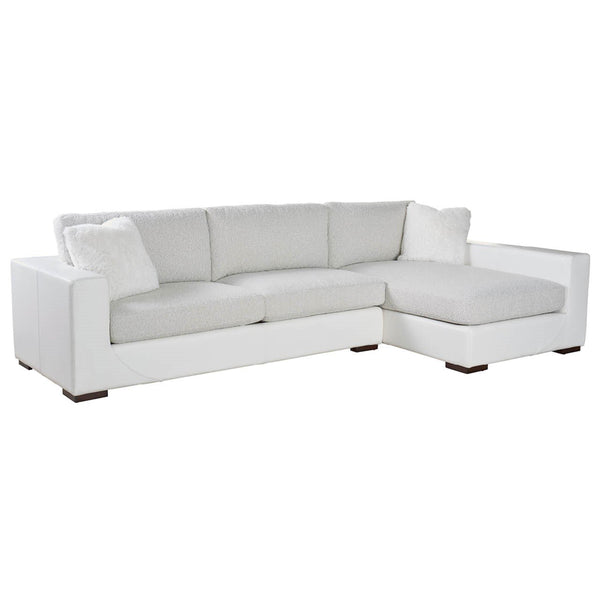Home Fashion Shelborne Leather 2 Piece Sectional Sunda Snow/Oris Snow