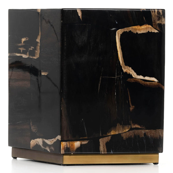 Home Fashion Shep End Table Polished Petrified Wood By Four Hands