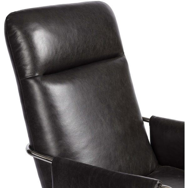 Home Fashion Sherman Leather Desk Chair Sonoma Black By Four Hands