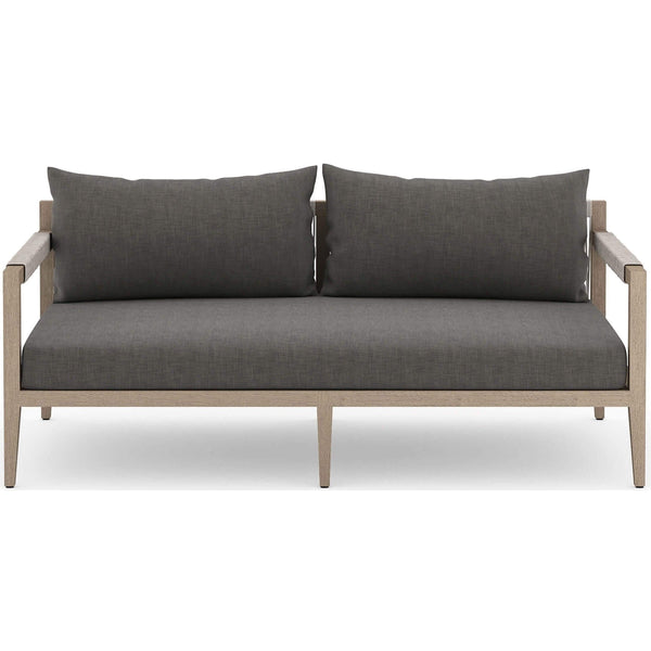 home fashion Sherwood 63" Outdoor Sofa Charcoal/Washed Brown by Four Hands