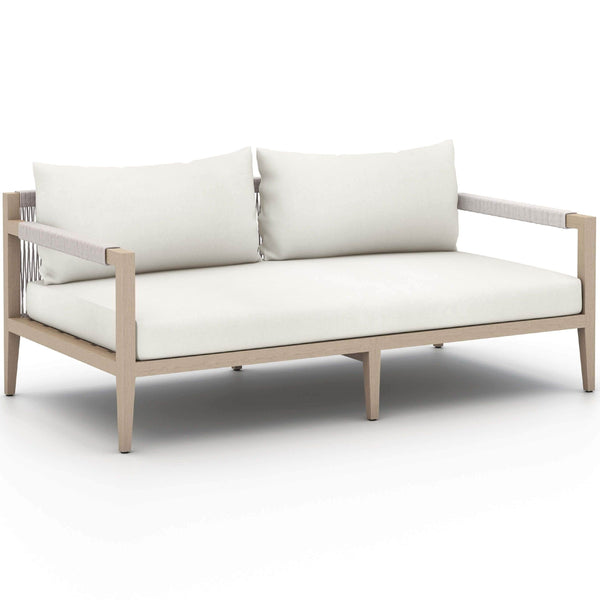 Home Fashion Sherwood 63" Outdoor Sofa Natural Ivory/Washed Brown By Four Hands