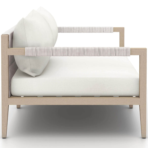 Home Fashion Sherwood 63" Outdoor Sofa Natural Ivory/Washed Brown By Four Hands