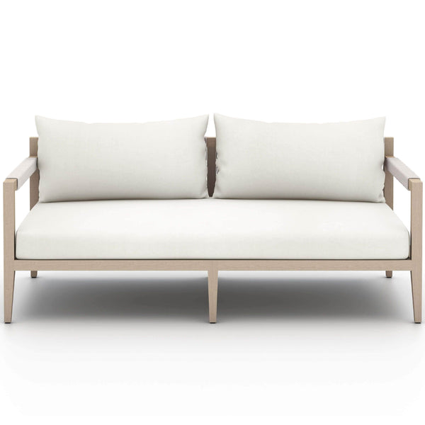 home fashion Sherwood 63" Outdoor Sofa Natural Ivory/Washed Brown by Four Hands