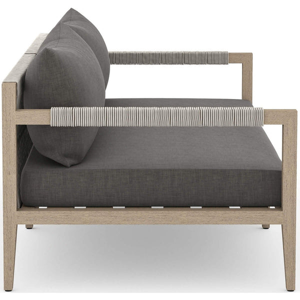 Home Fashion Sherwood 93" Outdoor Sofa Charcoal/Washed Brown By Four Hands