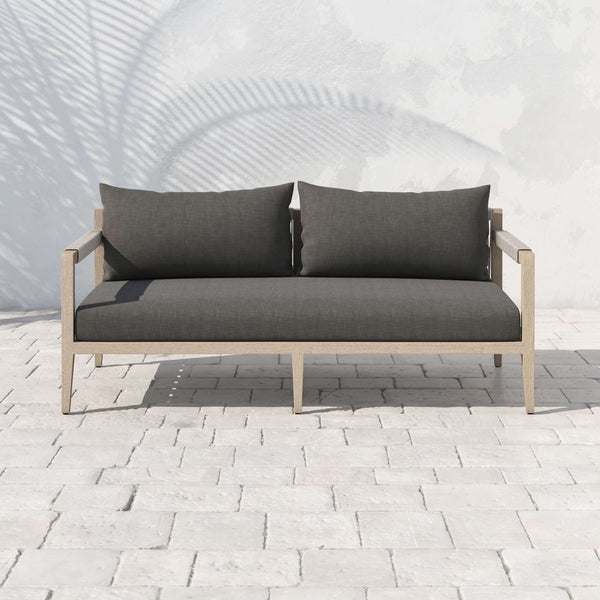 Home Fashion Sherwood 93" Outdoor Sofa Charcoal/Washed Brown By Four Hands