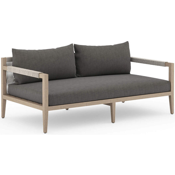 Home Fashion Sherwood 93" Outdoor Sofa Charcoal/Washed Brown By Four Hands