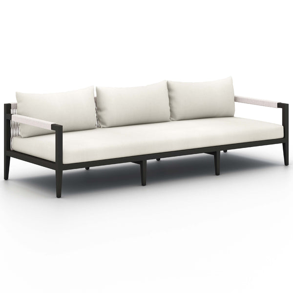 Home Fashion Sherwood 93" Outdoor Sofa Natural Ivory/Bronze By Four Hands