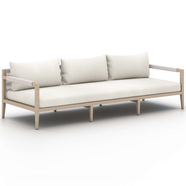 Home Fashion Sherwood 93" Outdoor Sofa Natural Ivory/Washed Brown By Four Hands