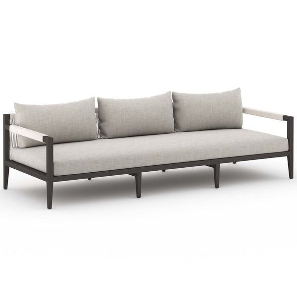 Home Fashion Sherwood 93" Outdoor Sofa Stone Grey/Bronze By Four Hands