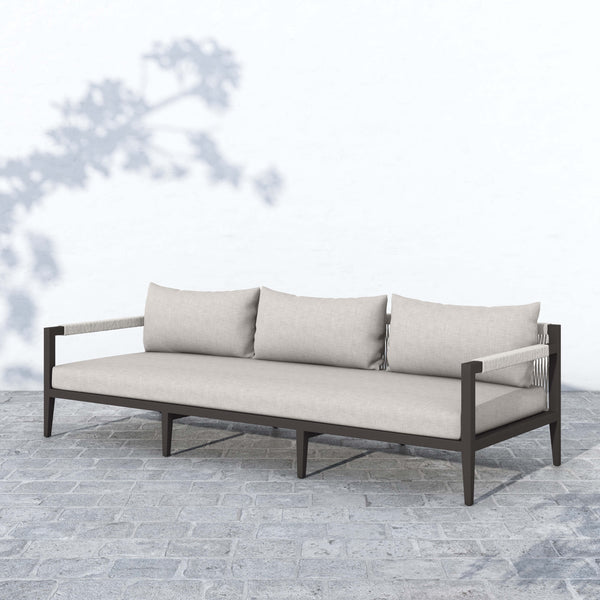 Home Fashion Sherwood 93" Outdoor Sofa Stone Grey/Bronze By Four Hands
