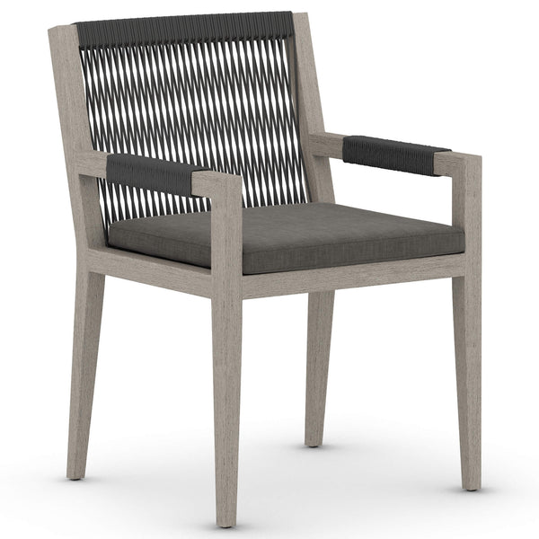 home fashion Sherwood Outdoor Arm Chair Charcoal/Weathered Grey by Four Hands