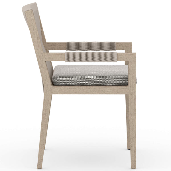 Home Fashion Sherwood Outdoor Arm Chair Faye Ash/Washed Brown By Four Hands