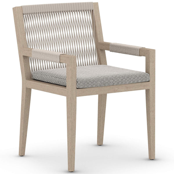 home fashion Sherwood Outdoor Arm Chair Faye Ash/Washed Brown by Four Hands