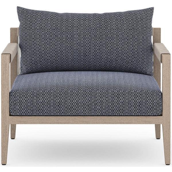 Home Fashion Sherwood Outdoor Chair Faye Navy/Washed Brown By Four Hands
