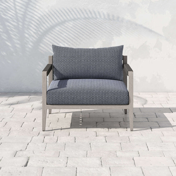 Home Fashion Sherwood Outdoor Chair Faye Navy/Weatherd Grey By Four Hands