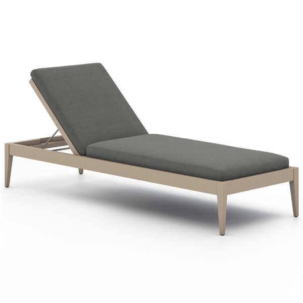 home fashion Sherwood Outdoor Chaise Charcoal/Washed Brown by Four Hands