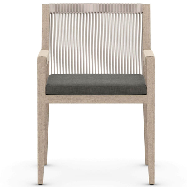 Home Fashion Sherwood Outdoor Dining Arm Chair Charcoal/Washed Brown Set Of 2 By Four Hands