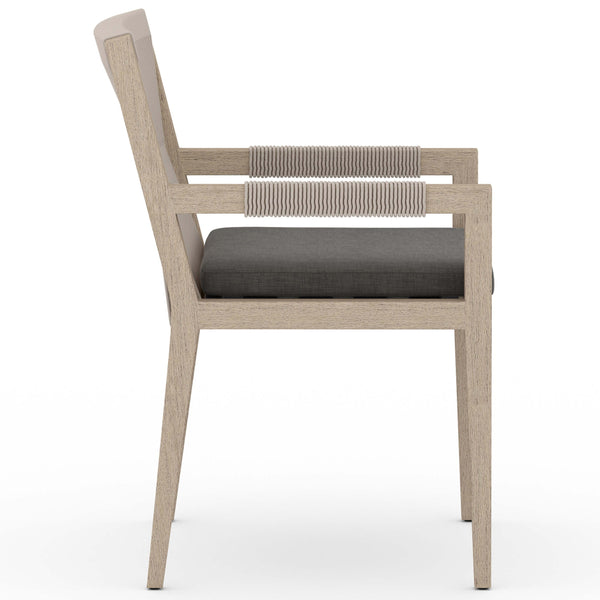 Home Fashion Sherwood Outdoor Dining Arm Chair Charcoal/Washed Brown Set Of 2 By Four Hands