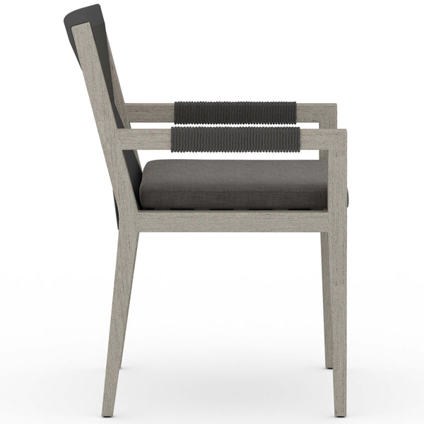 Home Fashion Sherwood Outdoor Dining Arm Chair Charcoal/Weathered Grey Set Of 2 By Four Hands