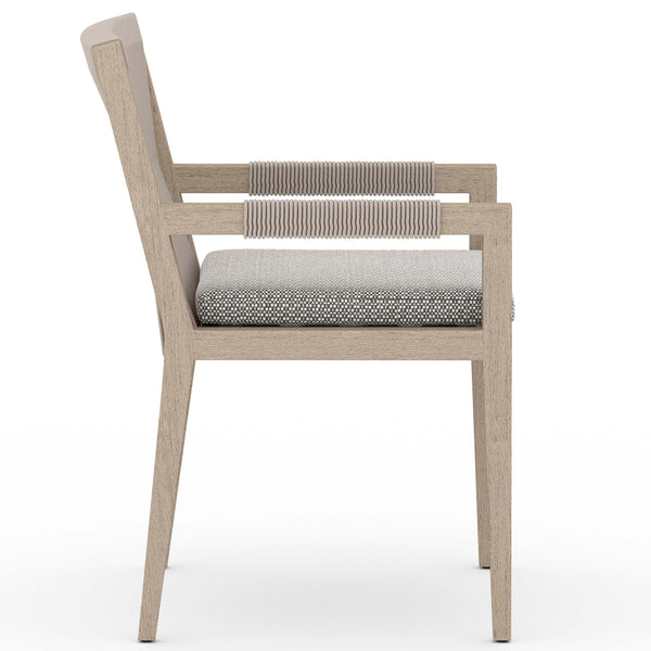 Home Fashion Sherwood Outdoor Dining Arm Chair Faye Ash/Washed Brown Set Of 2 By Four Hands