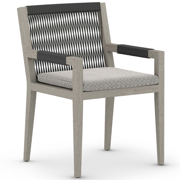 home fashion Sherwood Outdoor Dining Arm Chair Faye Ash/Weathered Grey Set of 2 by Four Hands