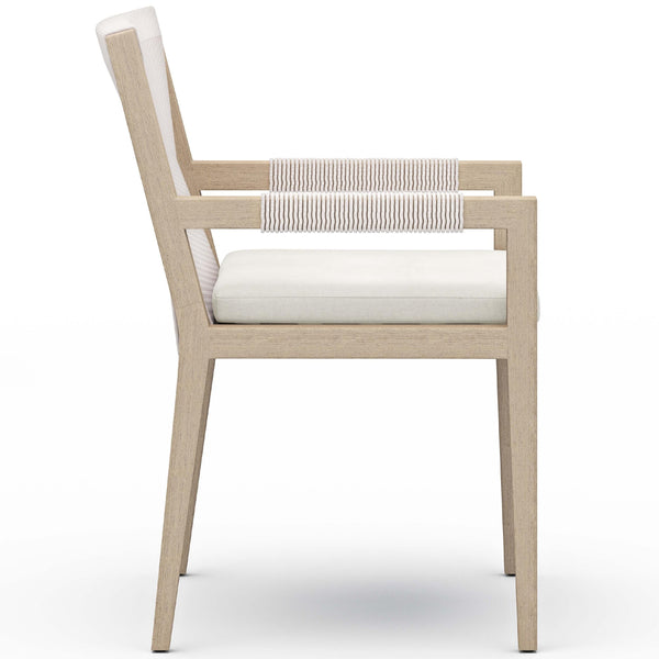 Home Fashion Sherwood Outdoor Dining Arm Chair Natural Ivory/Washed Brown Set Of 2 By Four Hands