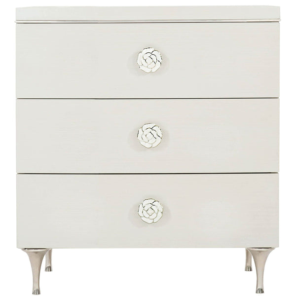Home Fashion Silhouette 3 Drawer Nightstand Eggshell