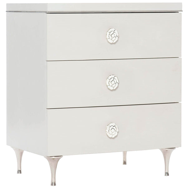 home fashion Silhouette 3 Drawer Nightstand Eggshell