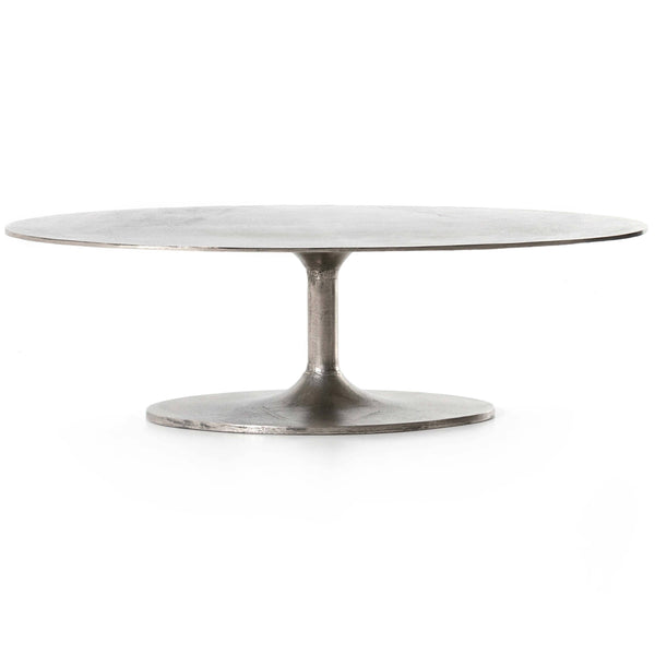 Home Fashion Simone Oval Coffee Table Antique Nickel By Four Hands