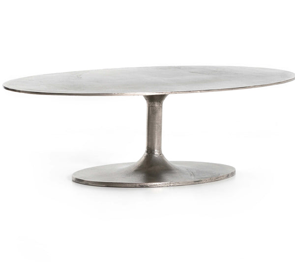 home fashion Simone Oval Coffee Table Antique Nickel by Four Hands