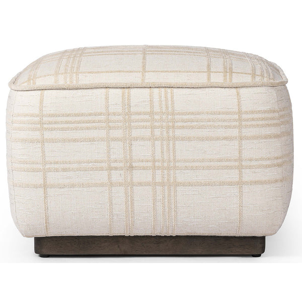 Home Fashion Sinclair 21" Square Ottoman Sheffield Ivory By Four Hands