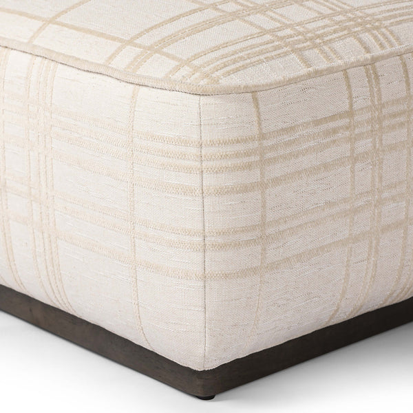 Home Fashion Sinclair 21" Square Ottoman Sheffield Ivory By Four Hands