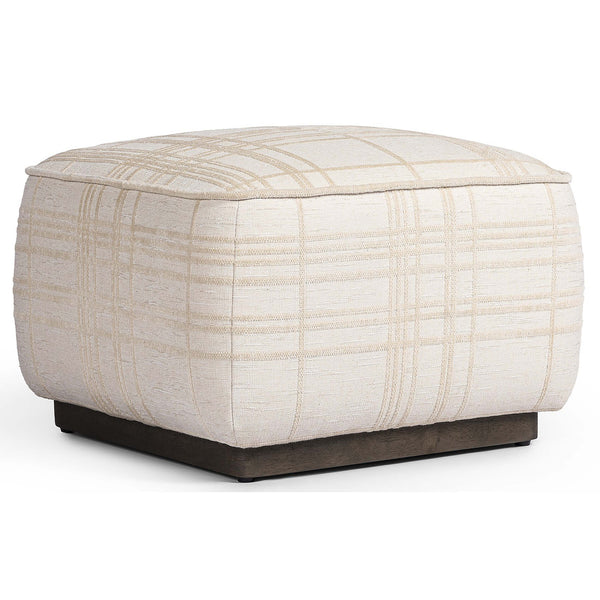 home fashion Sinclair 21" Square Ottoman Sheffield Ivory by Four Hands
