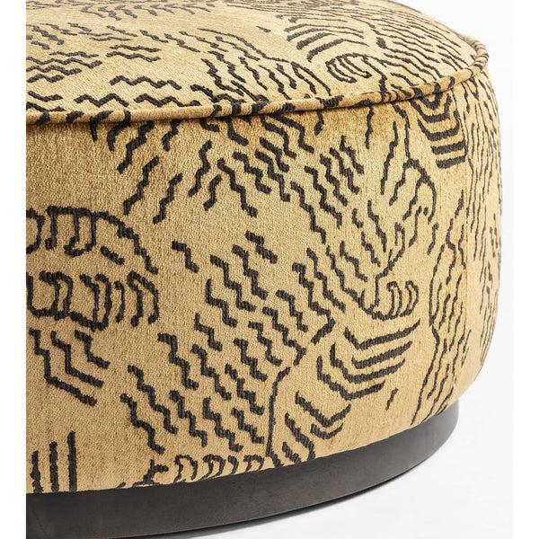 Home Fashion Sinclair Large Round Ottoman Balkan Ochre By Four Hands