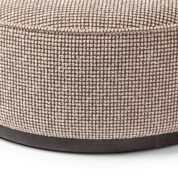 Home Fashion Sinclair Large Round Ottoman Barrow Taupe By Four Hands
