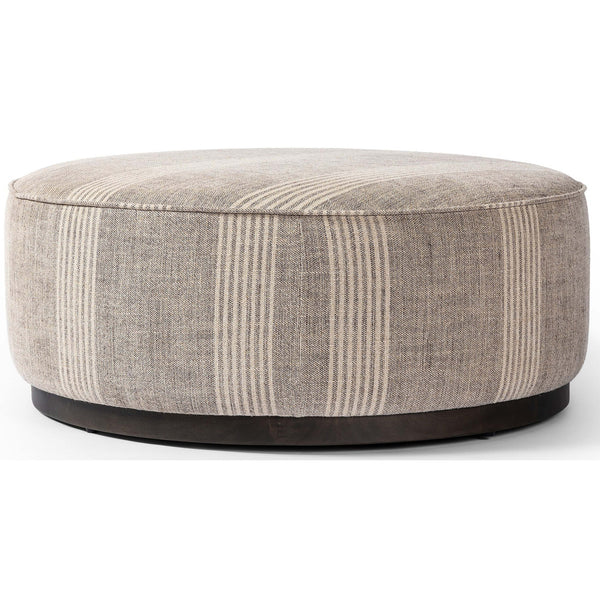 Home Fashion Sinclair Large Round Ottoman Manchester Flint By Four Hands