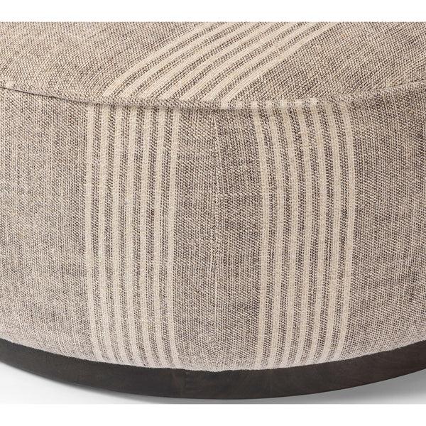 Home Fashion Sinclair Large Round Ottoman Manchester Flint By Four Hands