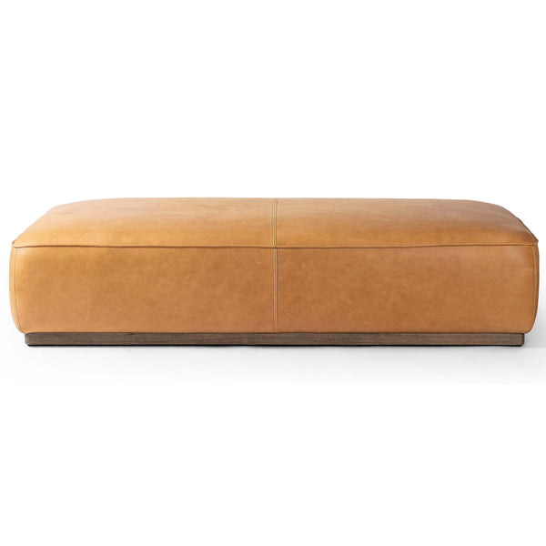 Home Fashion Sinclair Leather Cocktail Ottoman Palermo Butterscotch By Four Hands