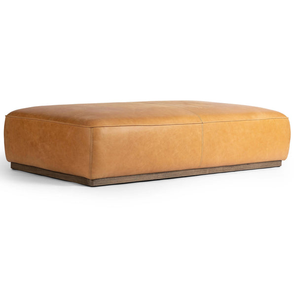 home fashion Sinclair Leather Cocktail Ottoman Palermo Butterscotch by Four Hands