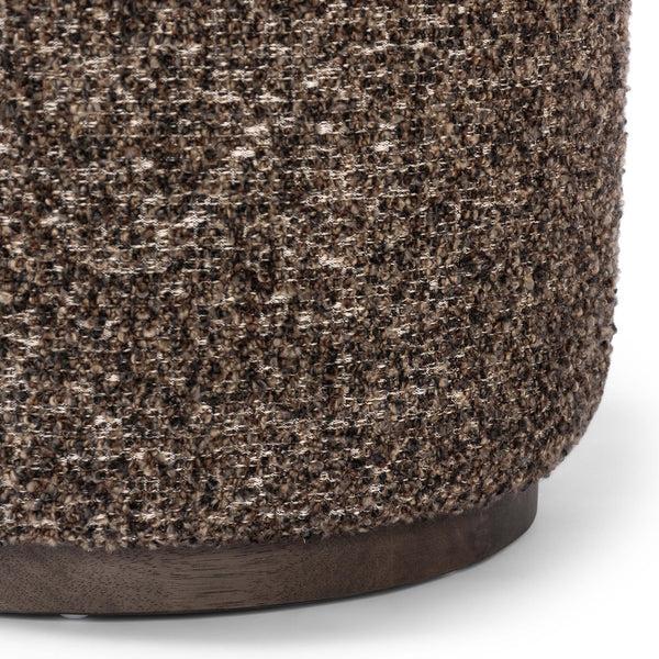 Home Fashion Sinclair Round Ottoman Ivan Graphite By Four Hands