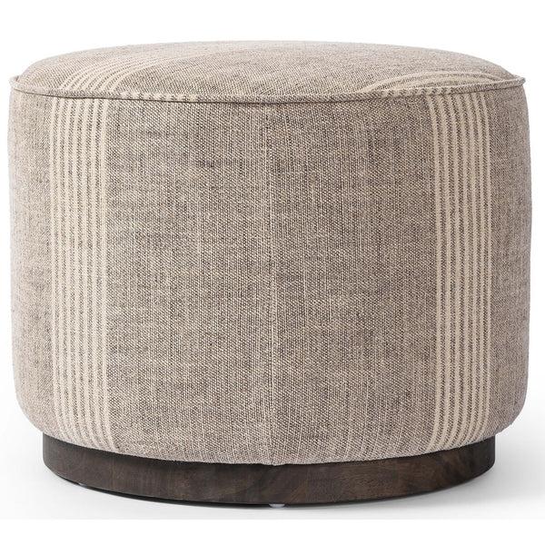 Home Fashion Sinclair Round Ottoman Manchester Flint By Four Hands