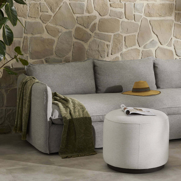 home fashion Sinclair Round Outdoor Ottoman Alessi Linen by Four Hands