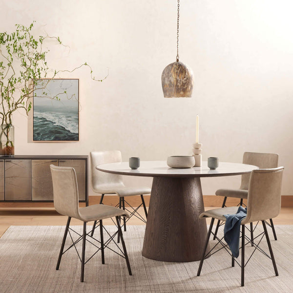 Home Fashion Skye Round Dining Table White Marble By Four Hands
