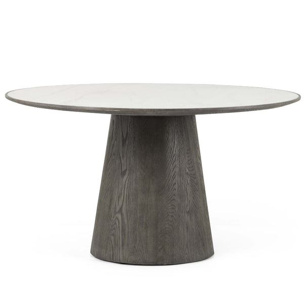 home fashion Skye Round Dining Table White Marble by Four Hands