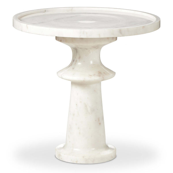 home fashion Skylar End Table Polished White Marble by Four Hands