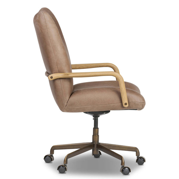 Home Fashion Smith Leather Desk Chair Palermo Cigar By Four Hands