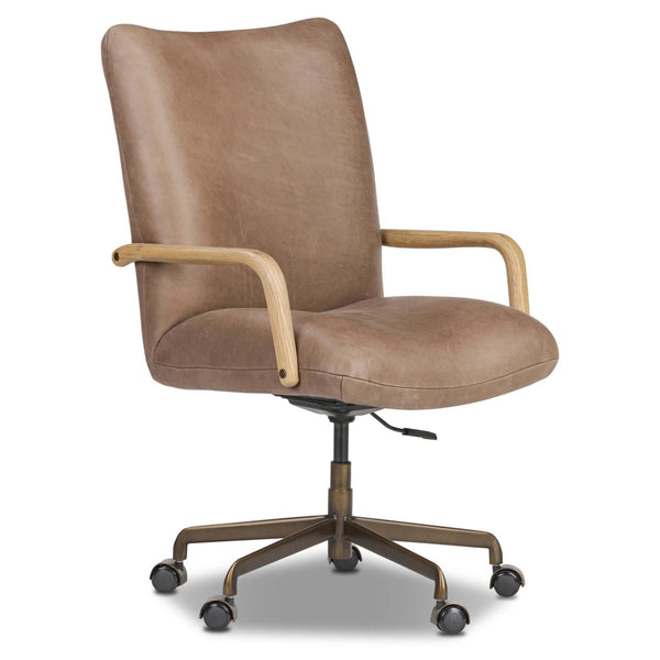 Home Fashion Smith Leather Desk Chair Palermo Cigar By Four Hands