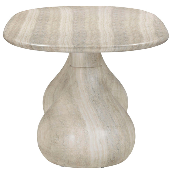 Home Fashion Smooch Outdoor Oval Dining Table Faux Travertine